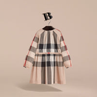 NEW CLASSIC CHECK Robe sans manches à motif check en voile de coton avec cordon de serrage