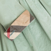 CELADON GREEN Robe trench en coton extensible avec éléments check