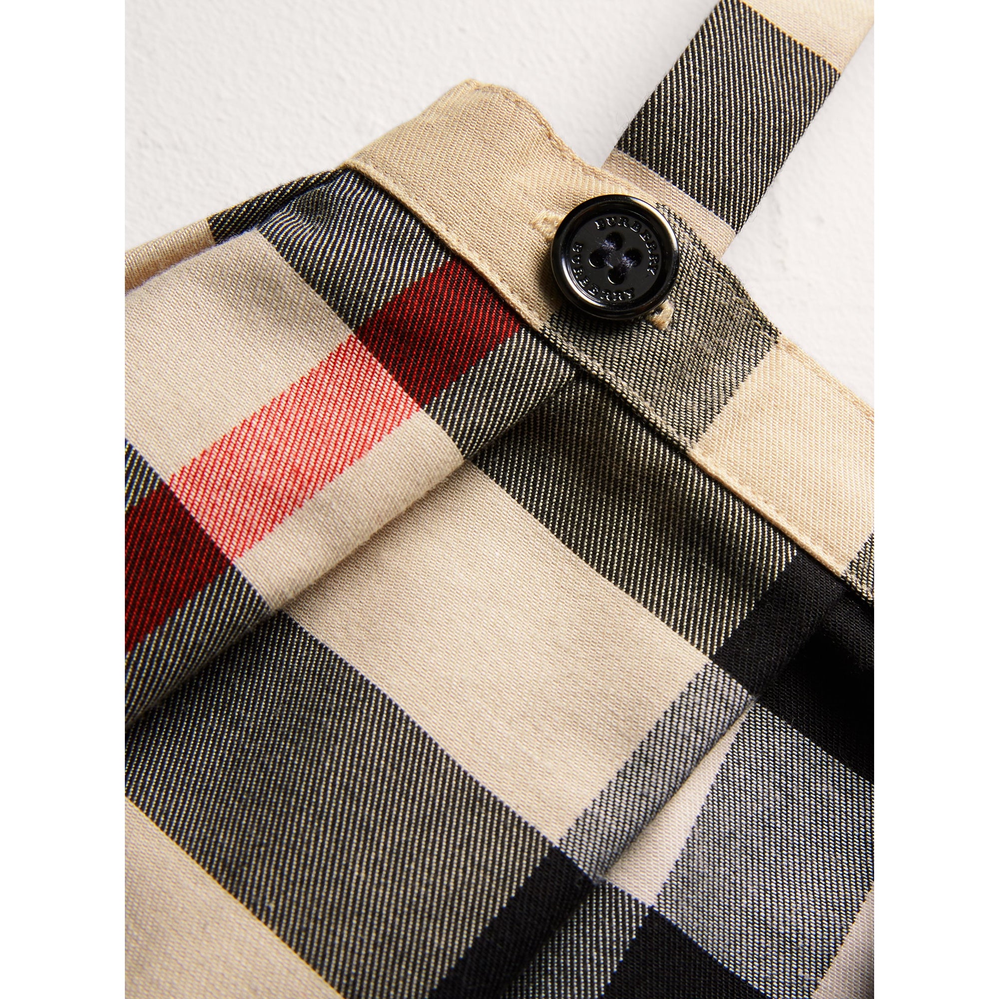 STONE Jupe en coton à motif check avec bretelles amovibles