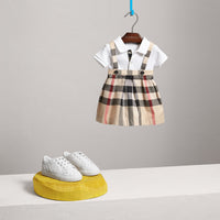 STONE Jupe en coton à motif check avec bretelles amovibles