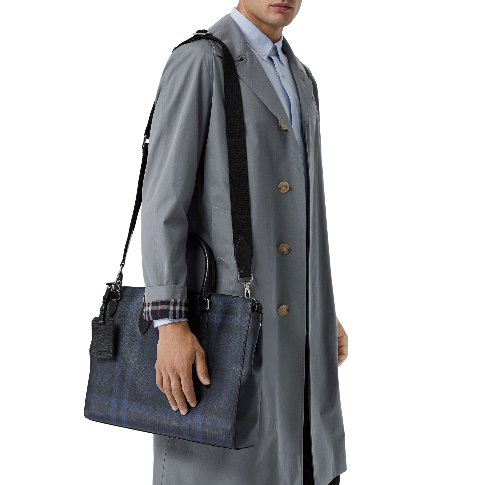 NAVY/BLACK Grand attaché-case à motif London check