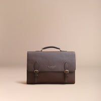 OAK BROWN Sac cartable en cuir et coton House check