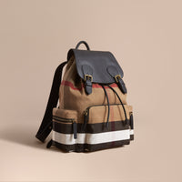 CLASSIC CHECK Grand sac The Rucksack en toile Canvas check et cuir