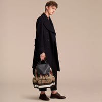 CLASSIC CHECK Grand sac The Rucksack en toile Canvas check et cuir