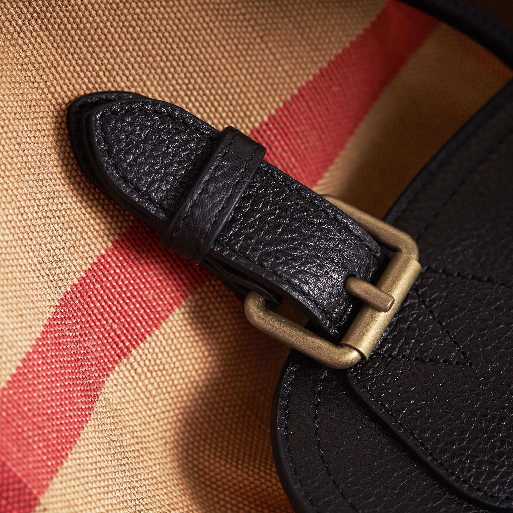CLASSIC CHECK Grand sac The Rucksack en toile Canvas check et cuir