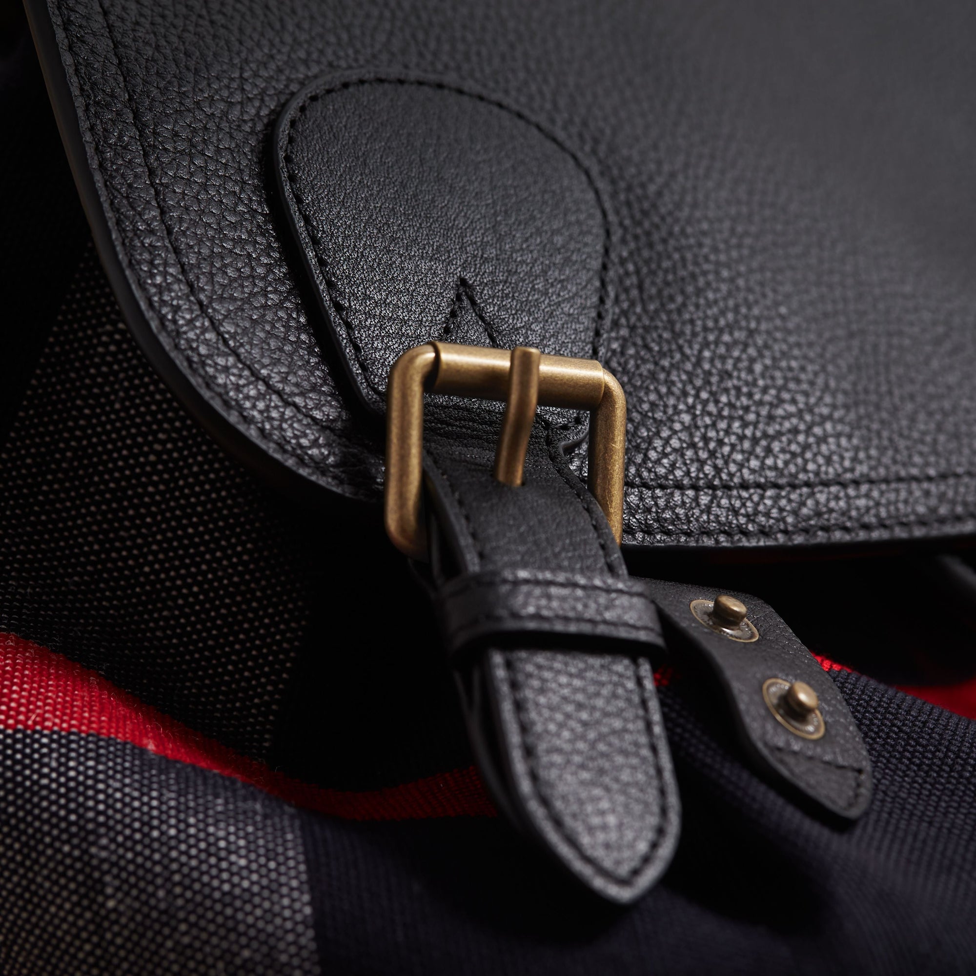 BLACK Grand sac The Rucksack en toile Canvas check et cuir