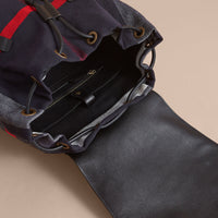 BLACK Grand sac The Rucksack en toile Canvas check et cuir