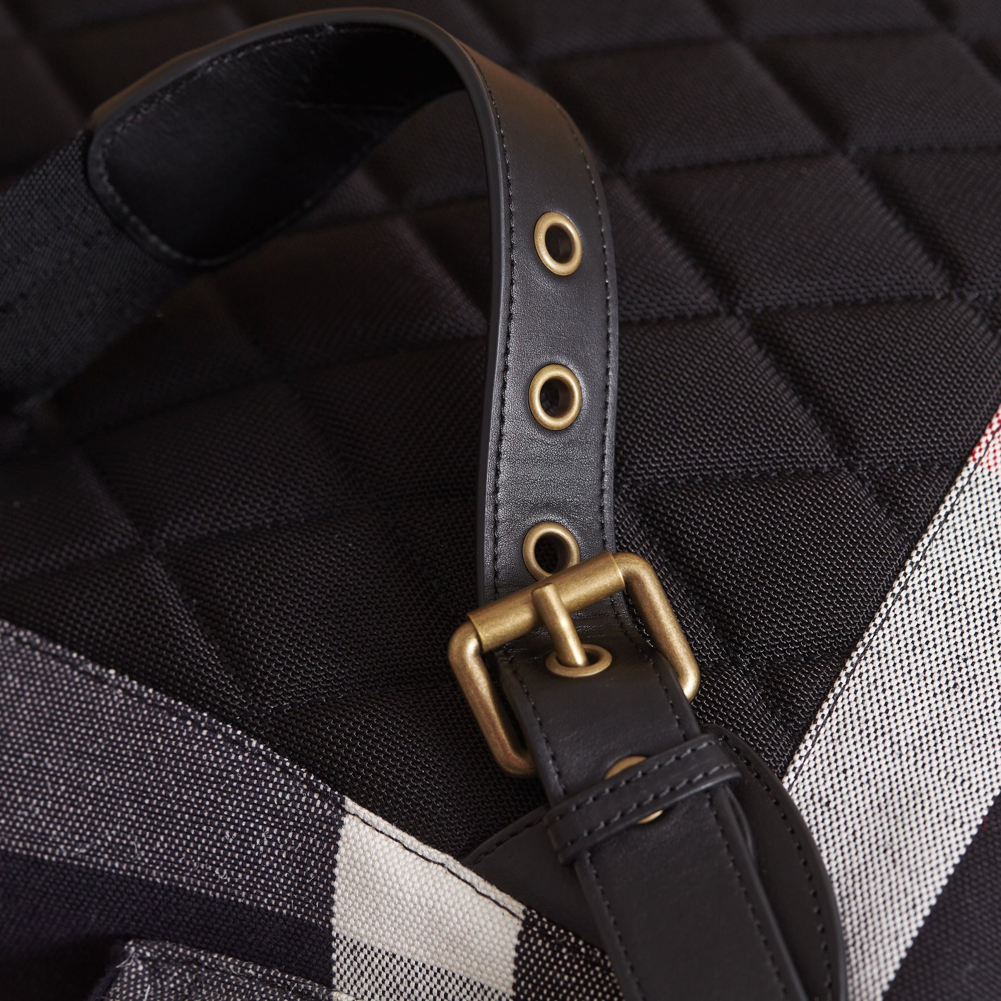 BLACK Grand sac The Rucksack en toile Canvas check et cuir
