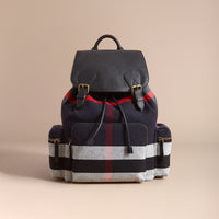 BLACK Grand sac The Rucksack en toile Canvas check et cuir