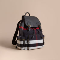 BLACK Grand sac The Rucksack en toile Canvas check et cuir