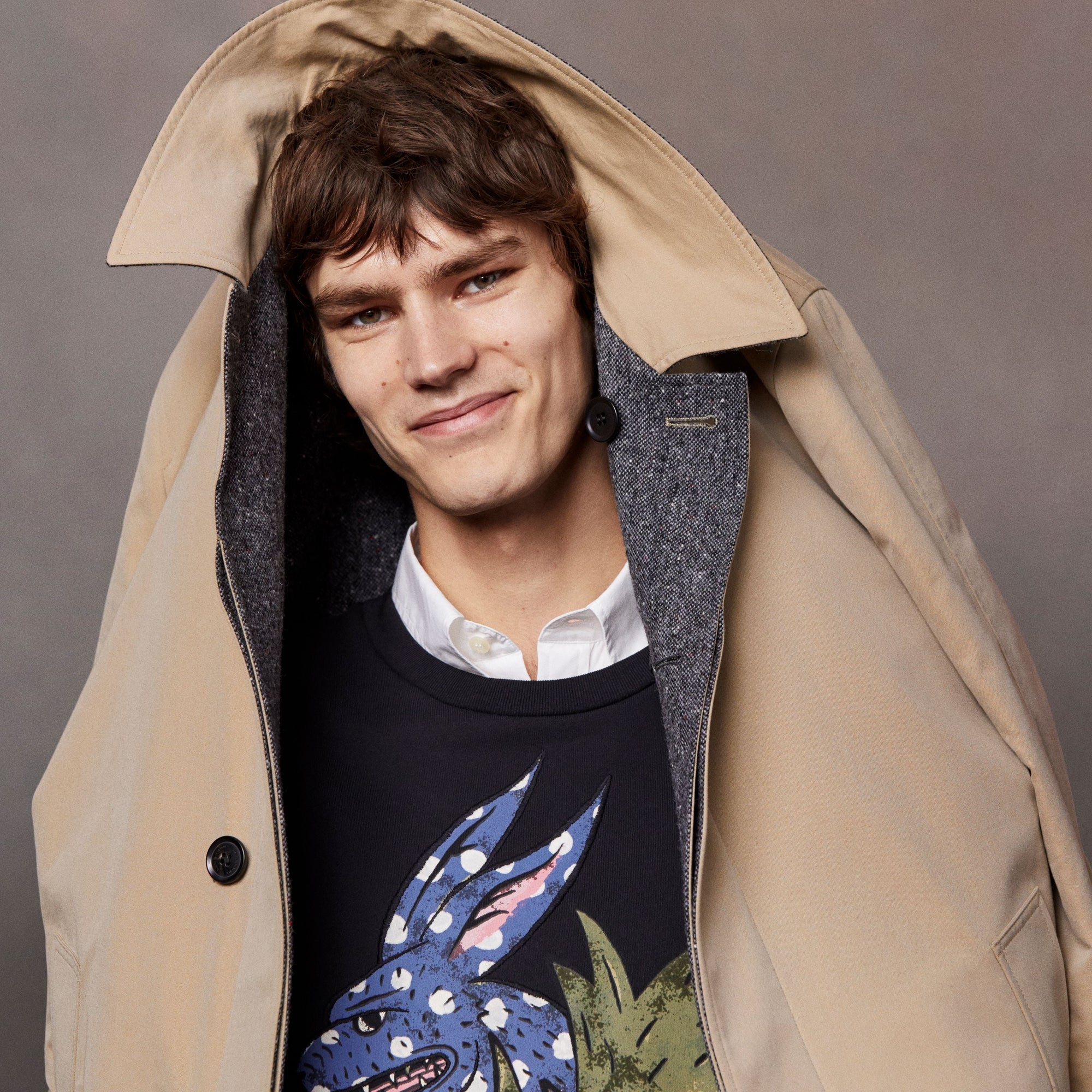 BLACK Sweat-shirt en coton avec motif Bestiaire
