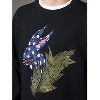 BLACK Sweat-shirt en coton avec motif Bestiaire