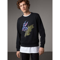 BLACK Sweat-shirt en coton avec motif Bestiaire