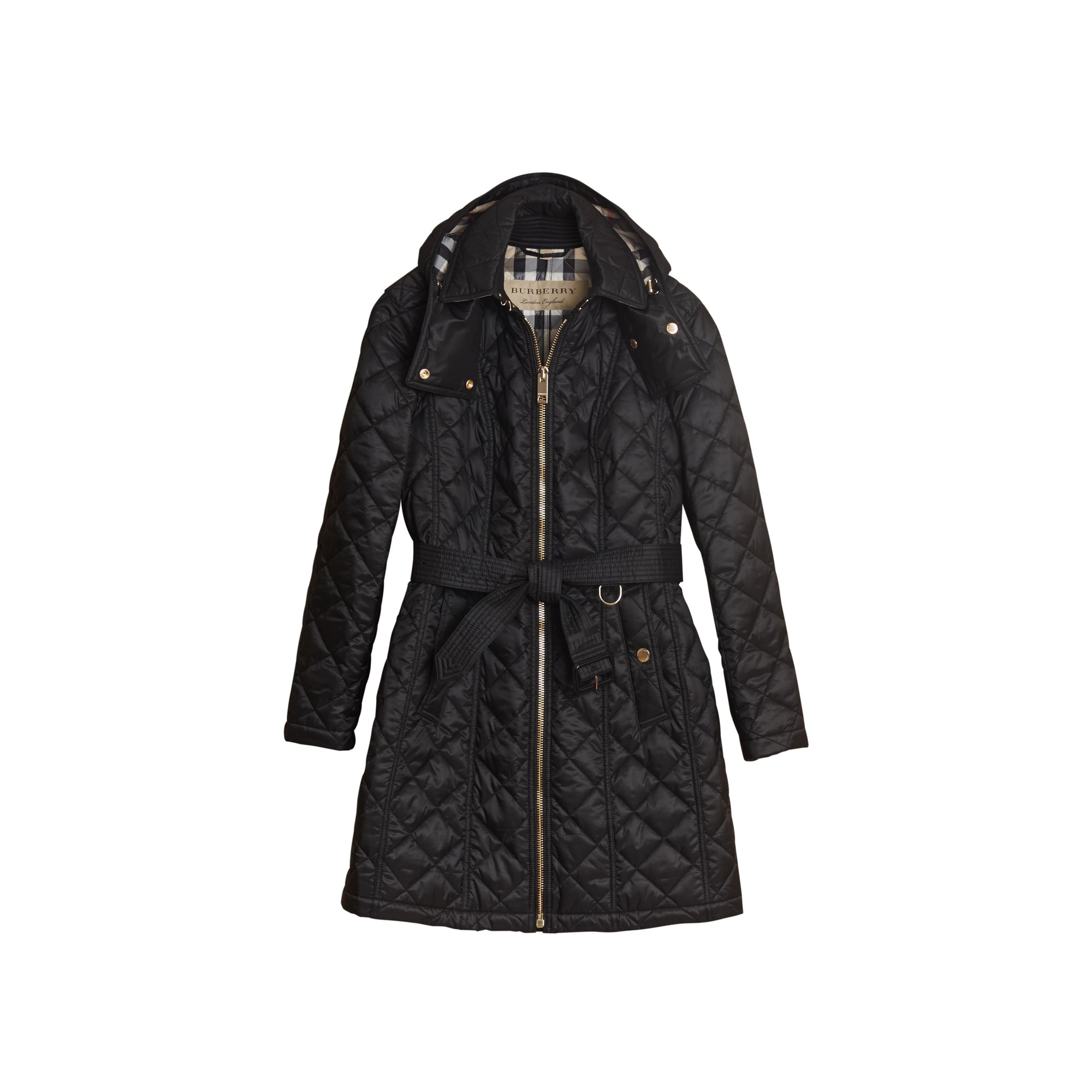 BLACK Parka imperméable matelassée avec capuche amovible