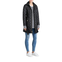 BLACK Parka imperméable matelassée avec capuche amovible