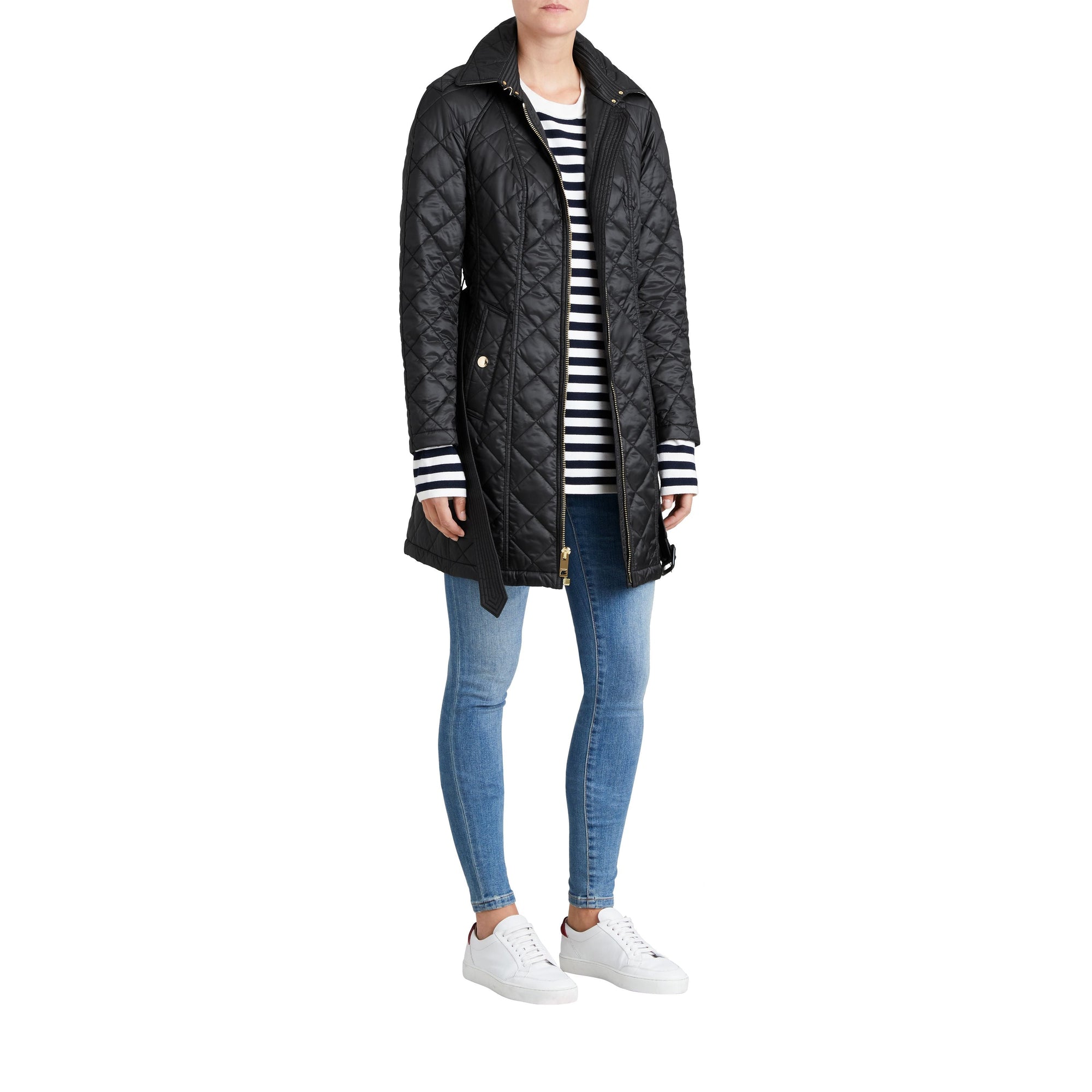 BLACK Parka imperméable matelassée avec capuche amovible