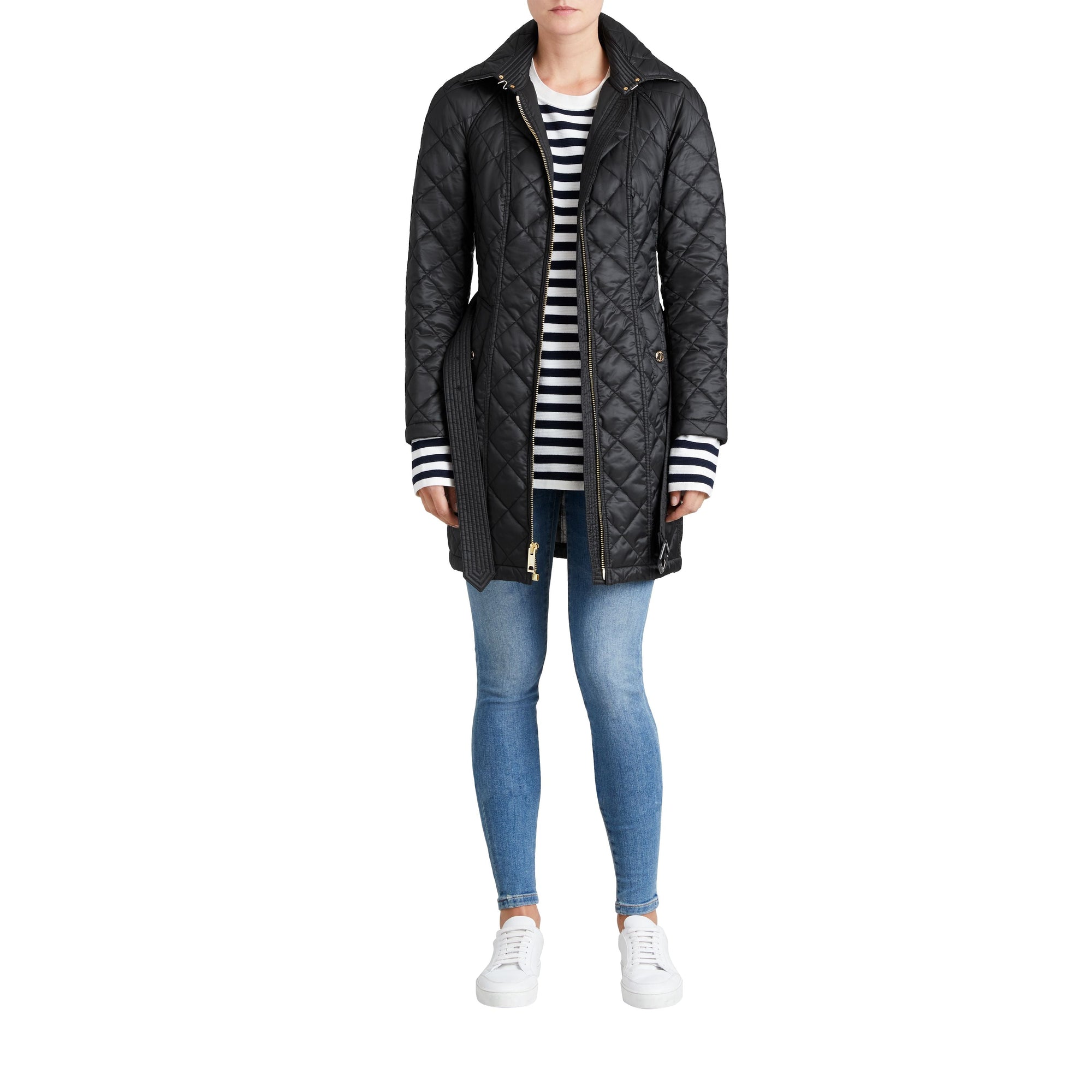 BLACK Parka imperméable matelassée avec capuche amovible