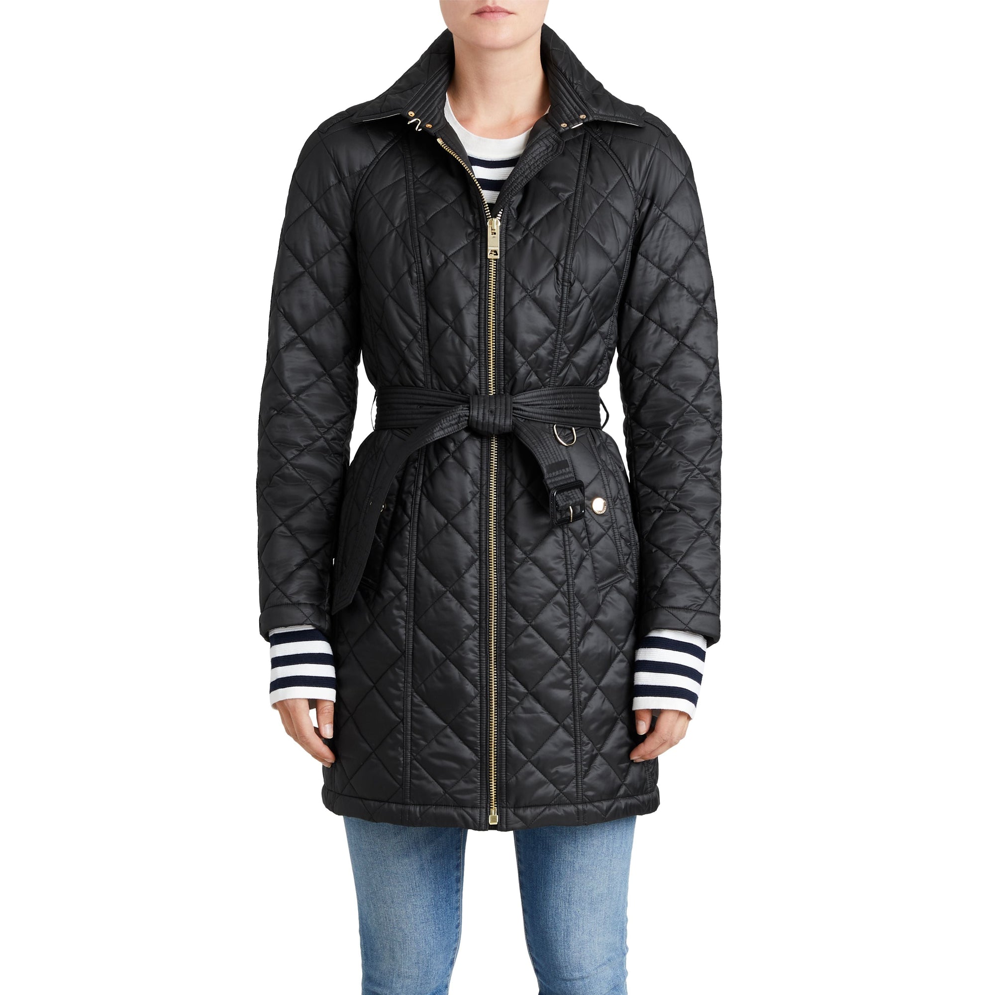BLACK Parka imperméable matelassée avec capuche amovible