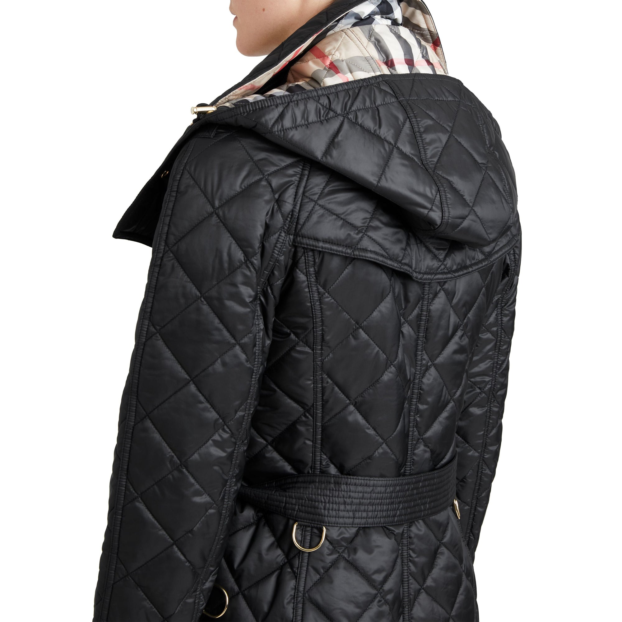 BLACK Parka imperméable matelassée avec capuche amovible