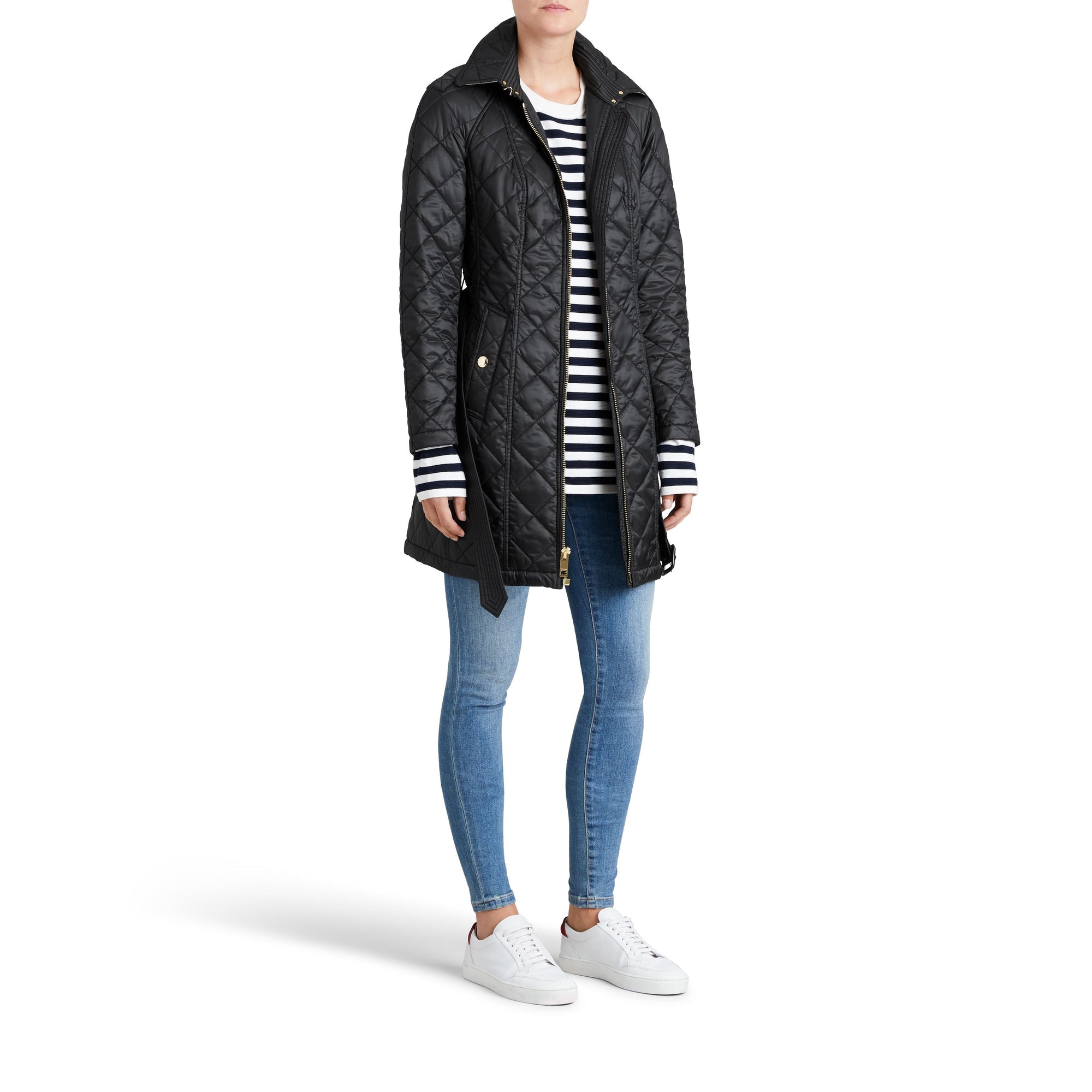 BLACK Parka imperméable matelassée avec capuche amovible