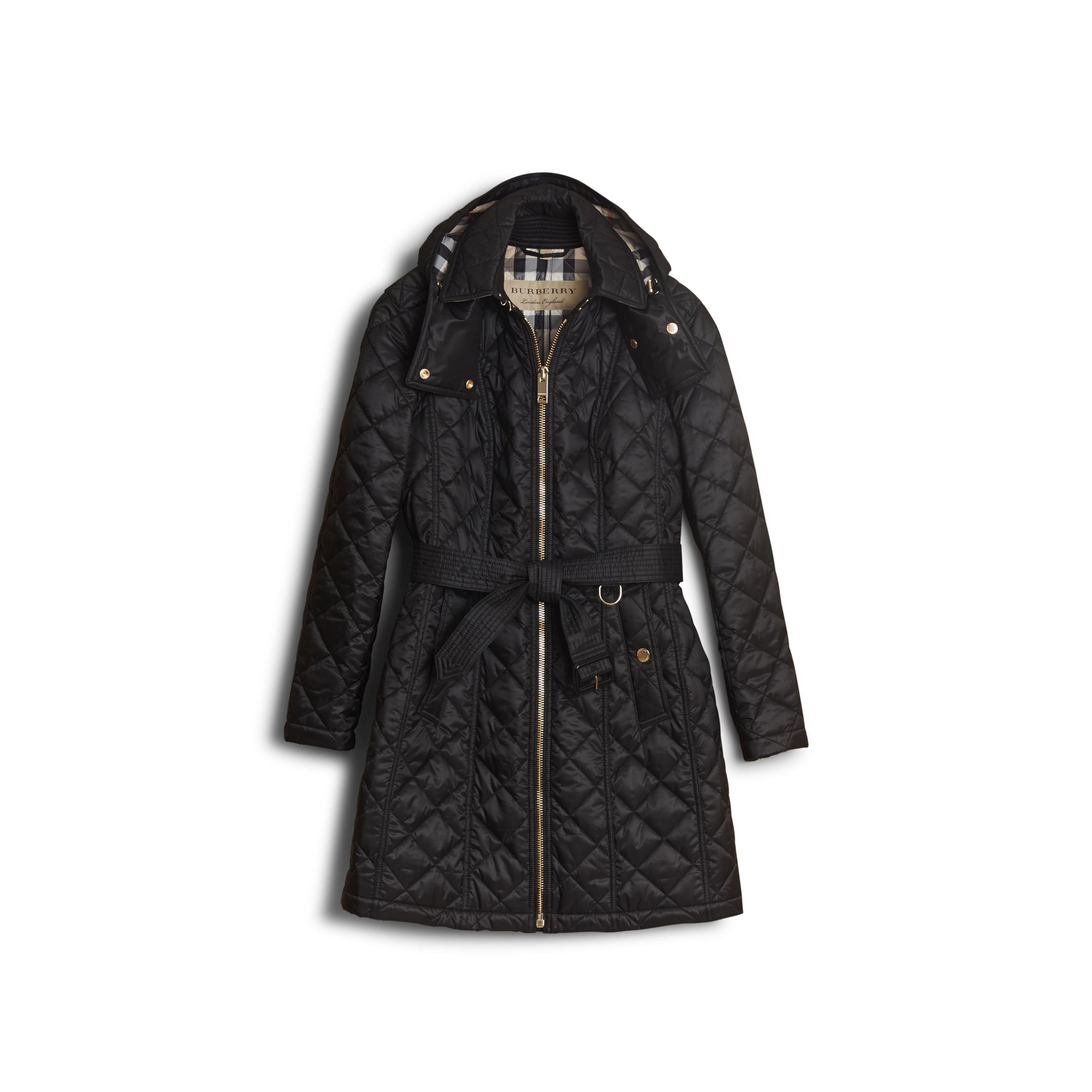 BLACK Parka imperméable matelassée avec capuche amovible