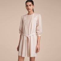 CHALK PINK Robe en coton avec dentelle à nervures