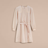 CHALK PINK Robe en coton avec dentelle à nervures