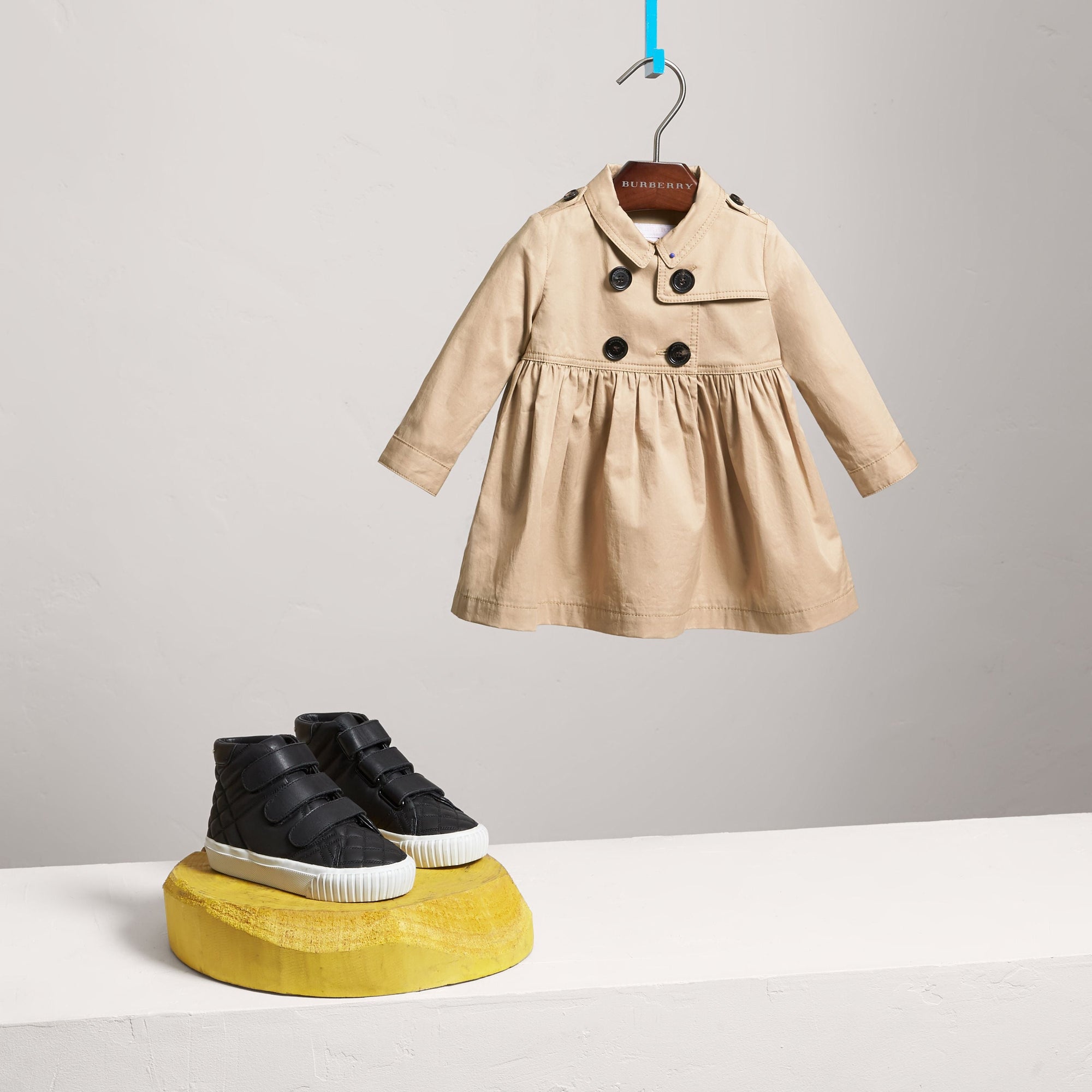 HONEY Robe trench en coton extensible