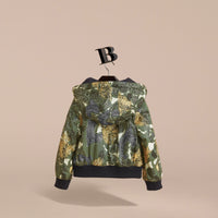 SAGE GREEN Bomber à capuche avec imprimé Bestiaire