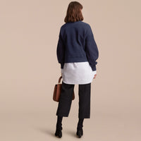 INDIGO Sweat-shirt en jersey de coton avec manches bouffantes