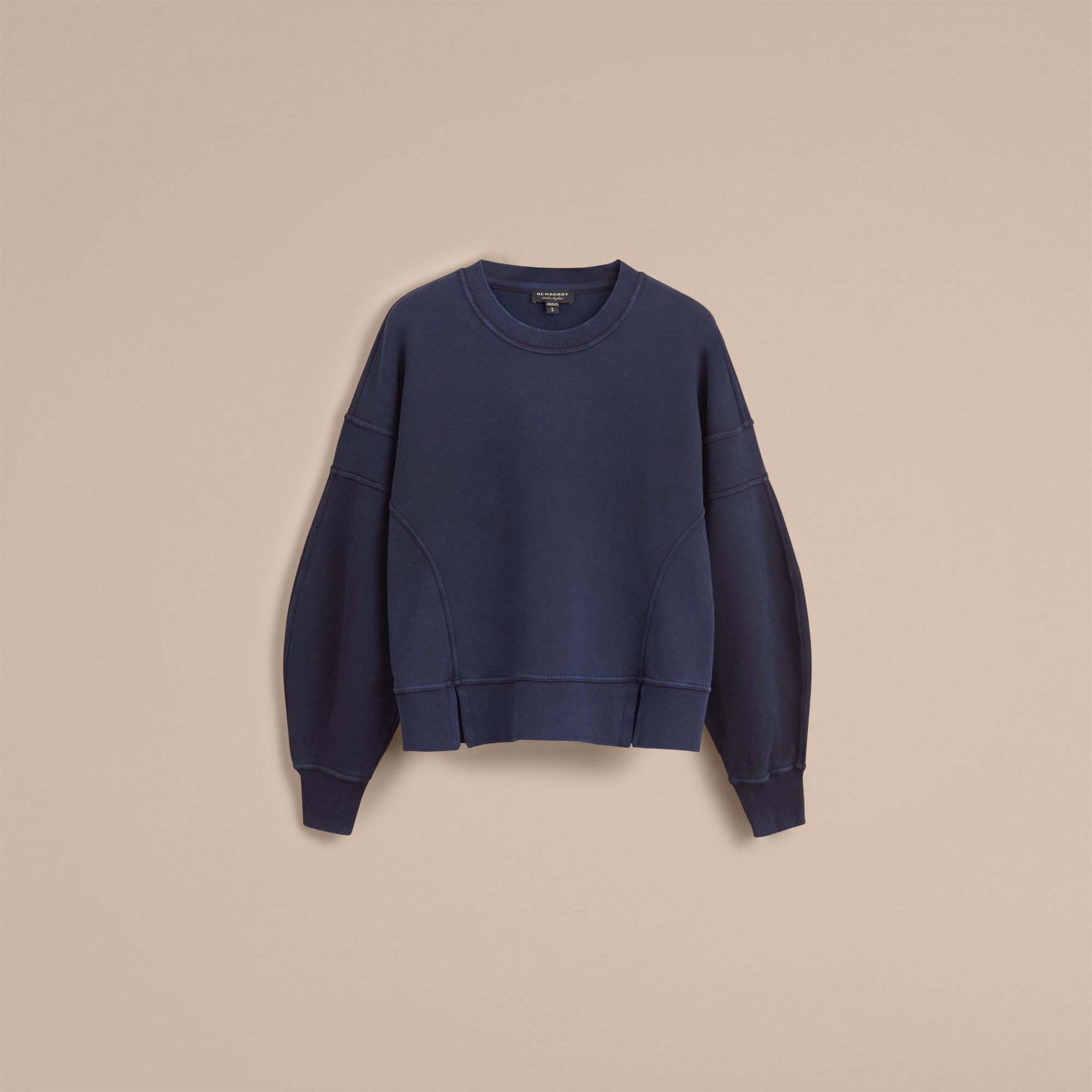 INDIGO Sweat-shirt en jersey de coton avec manches bouffantes