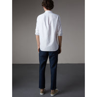 WHITE Chemise Oxford en coton à col boutonné avec motif Bestiaire