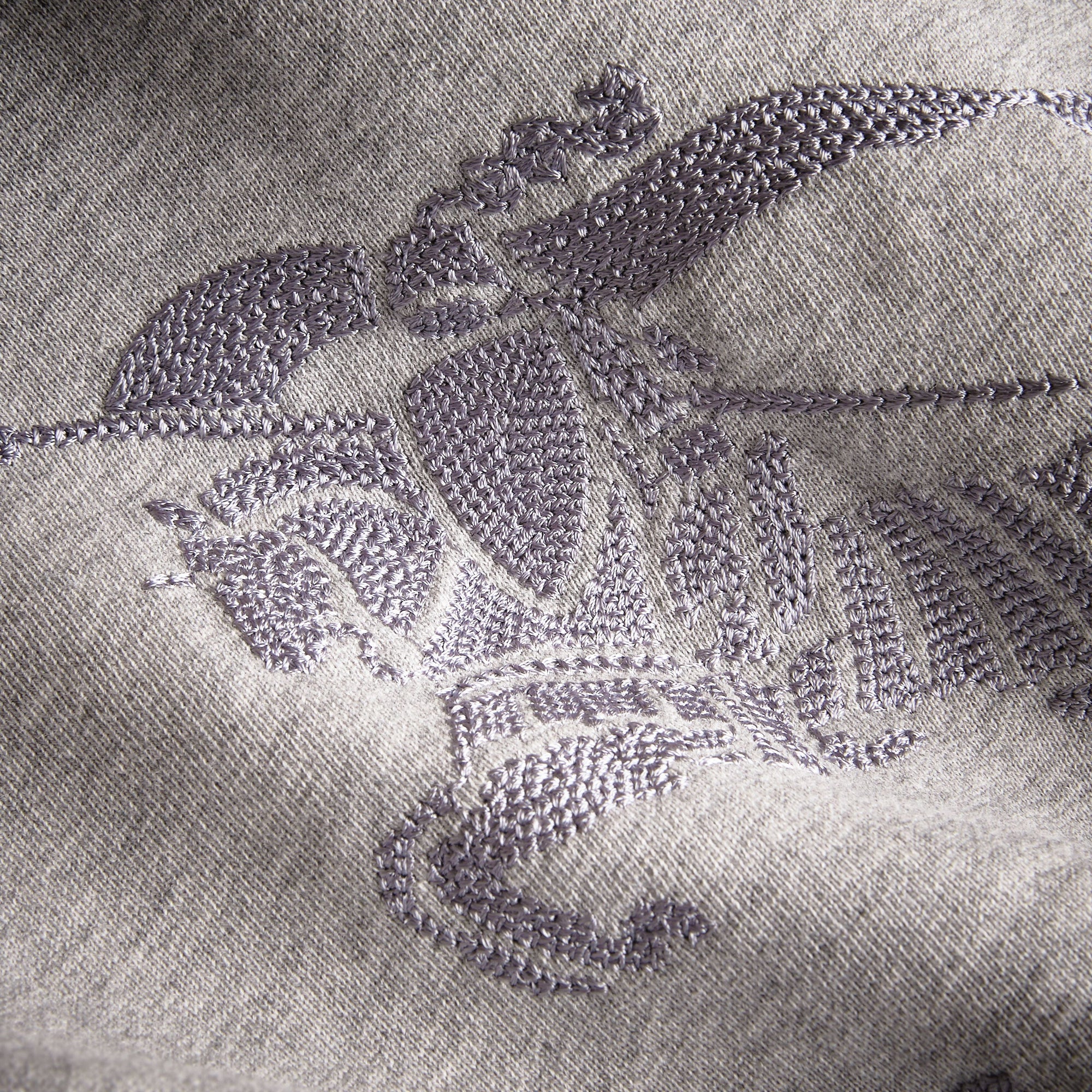 GREY MELANGE Sweat-shirt en jersey de coton brodé