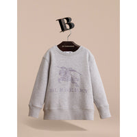 GREY MELANGE Sweat-shirt en jersey de coton brodé