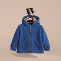 MARINE BLUE Haut en coton avec capuche à motif check