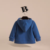 MARINE BLUE Haut en coton avec capuche à motif check