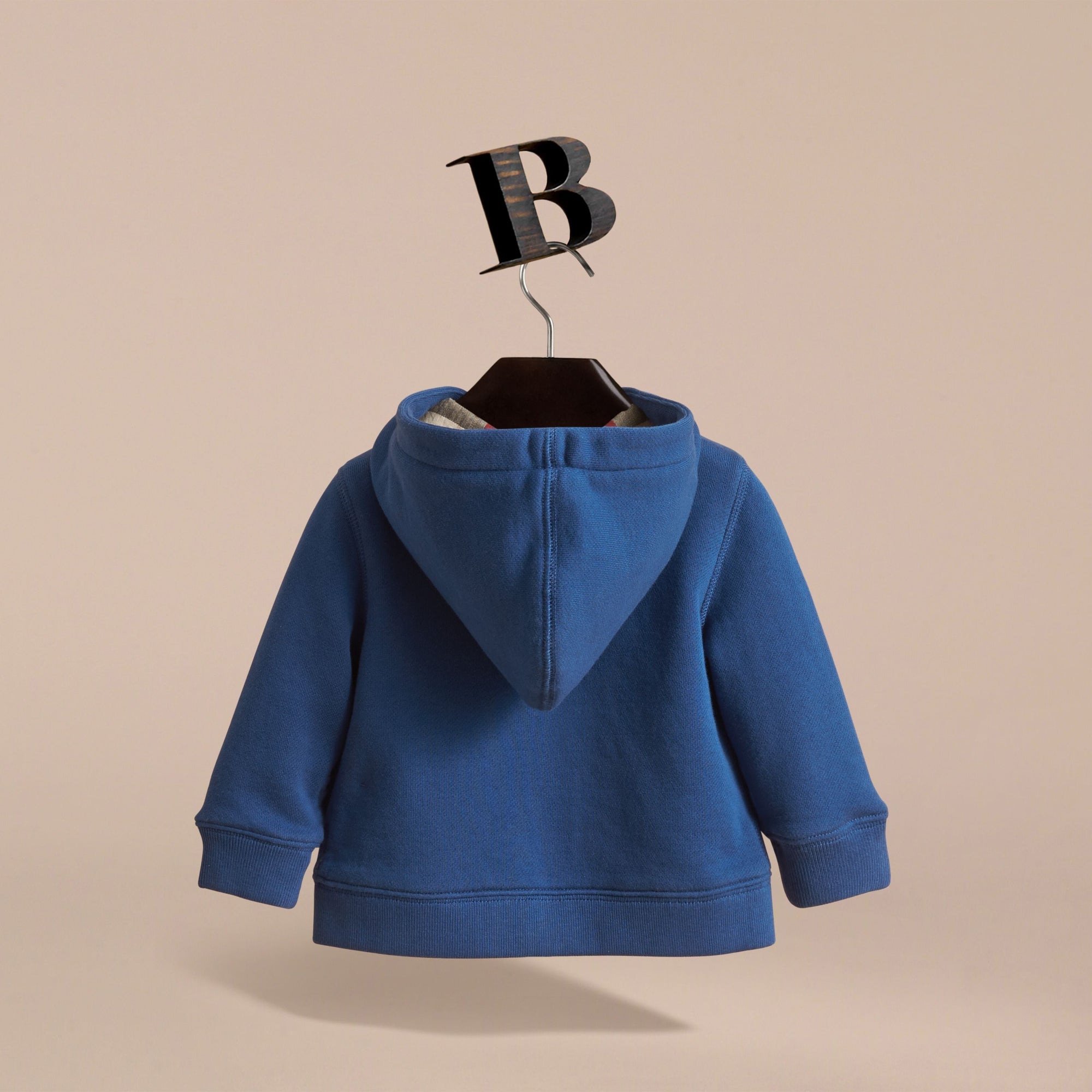 MARINE BLUE Haut en coton avec capuche à motif check