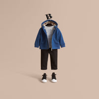 MARINE BLUE Haut en coton avec capuche à motif check