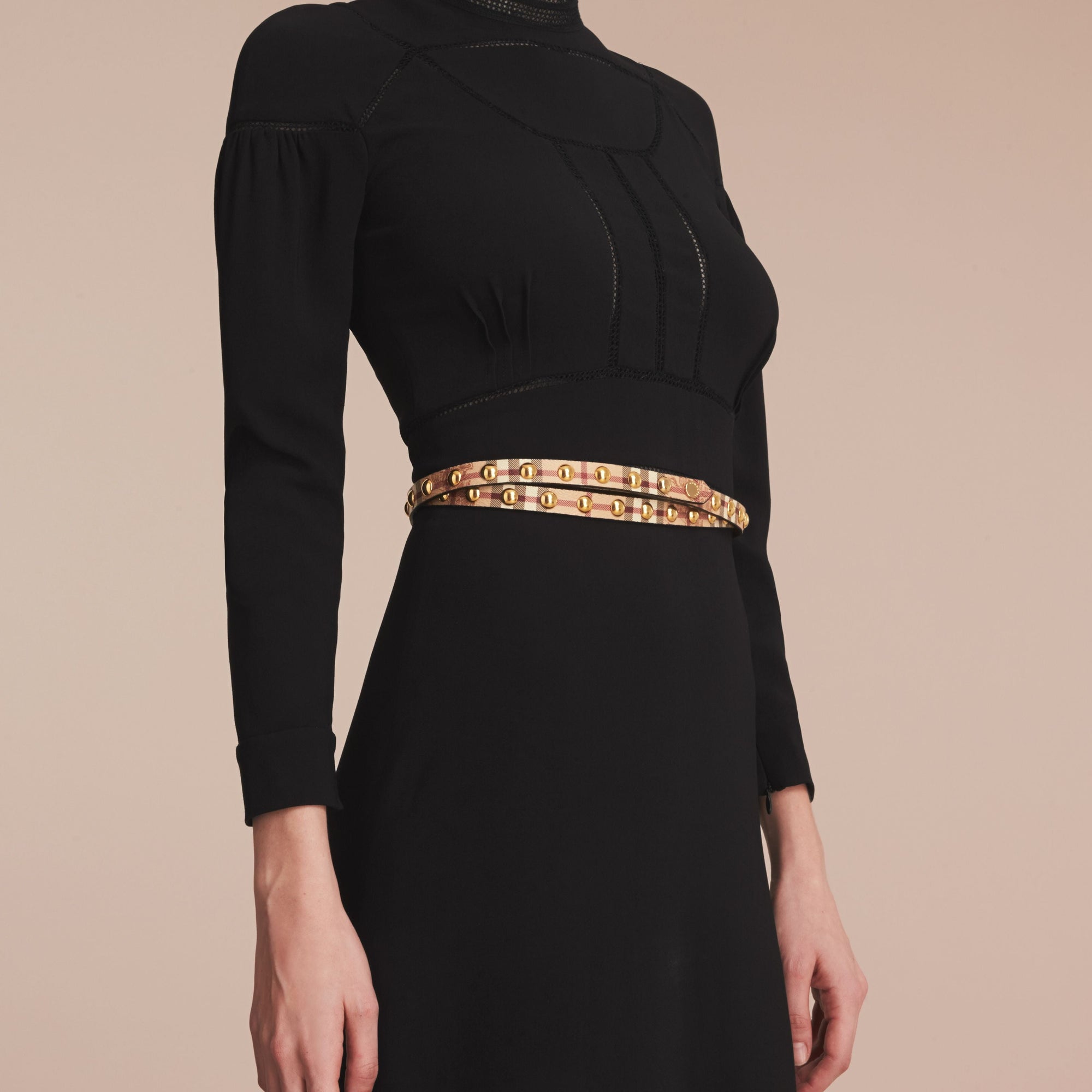 HAYMARKET Ceinture double tour cloutée en tissu Haymarket check