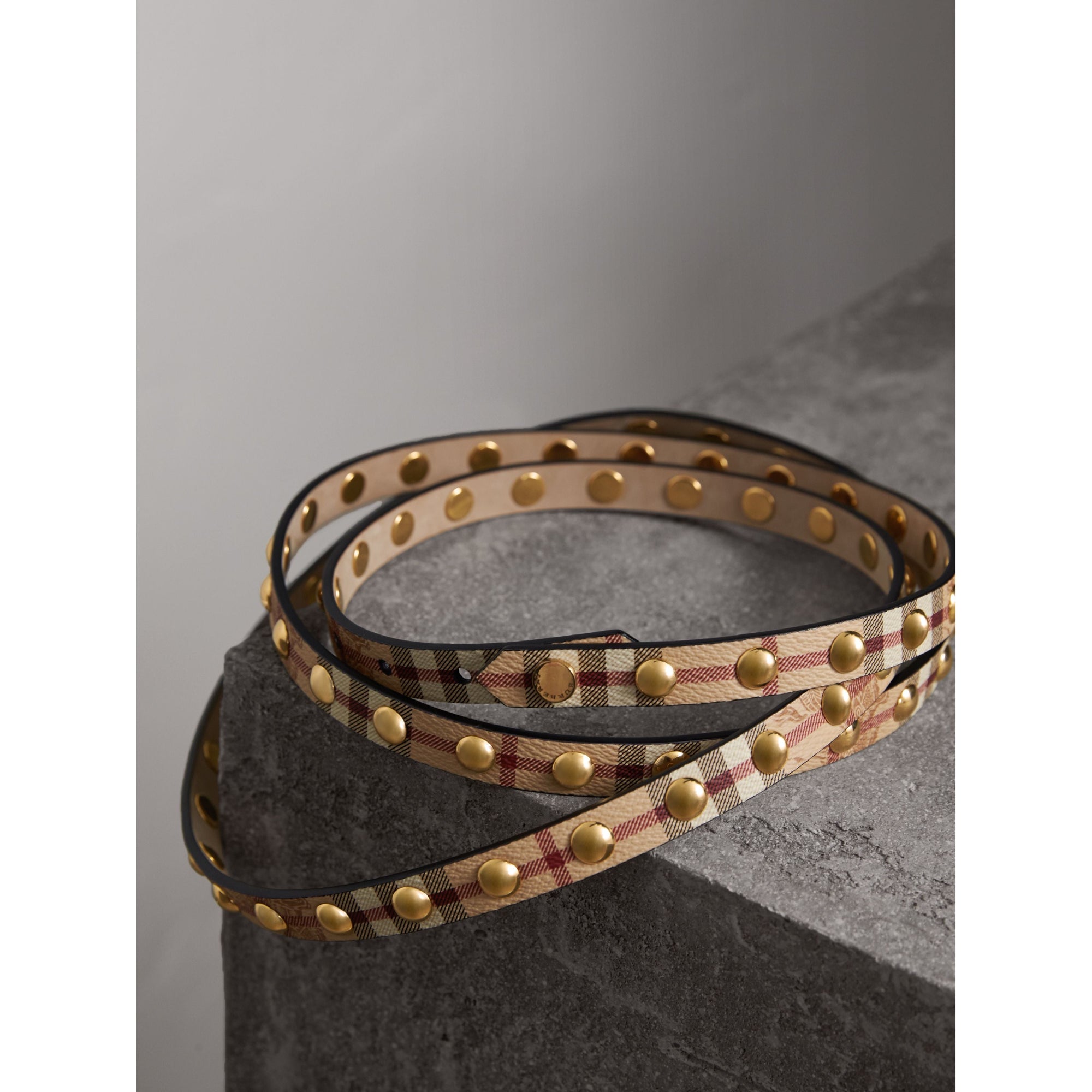HAYMARKET Ceinture double tour cloutée en tissu Haymarket check