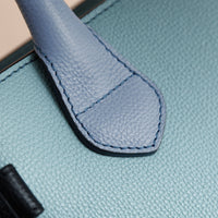 PALE OPAL/SLATE BLUE Sac The Banner medium en cuir tricolore et coton House check