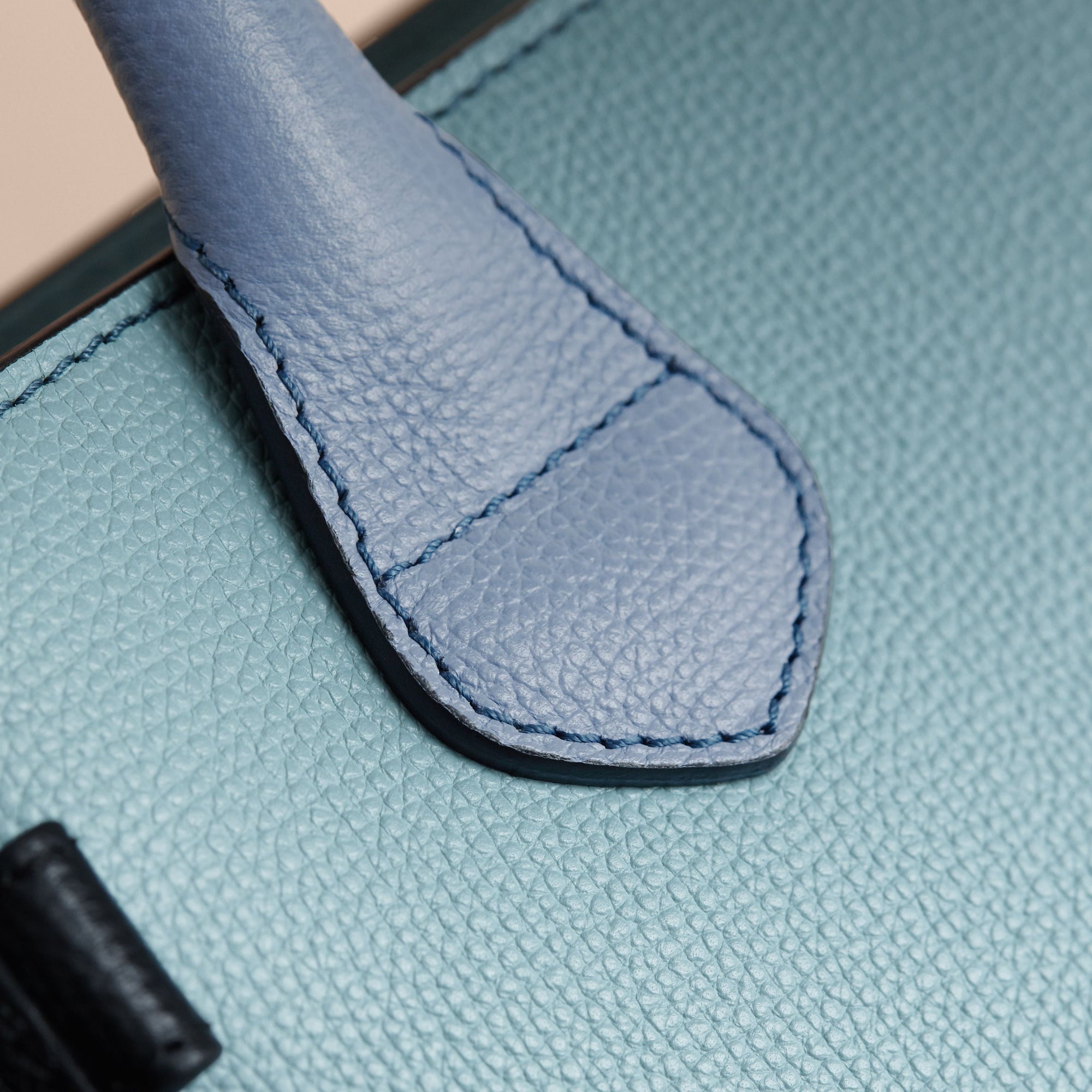 PALE OPAL/SLATE BLUE Sac The Banner medium en cuir tricolore et coton House check