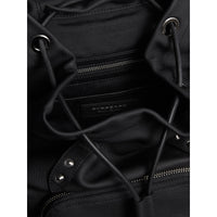 BLACK Sac The Rucksack de taille moyenne en cuir de cerf avec chaîne en résine