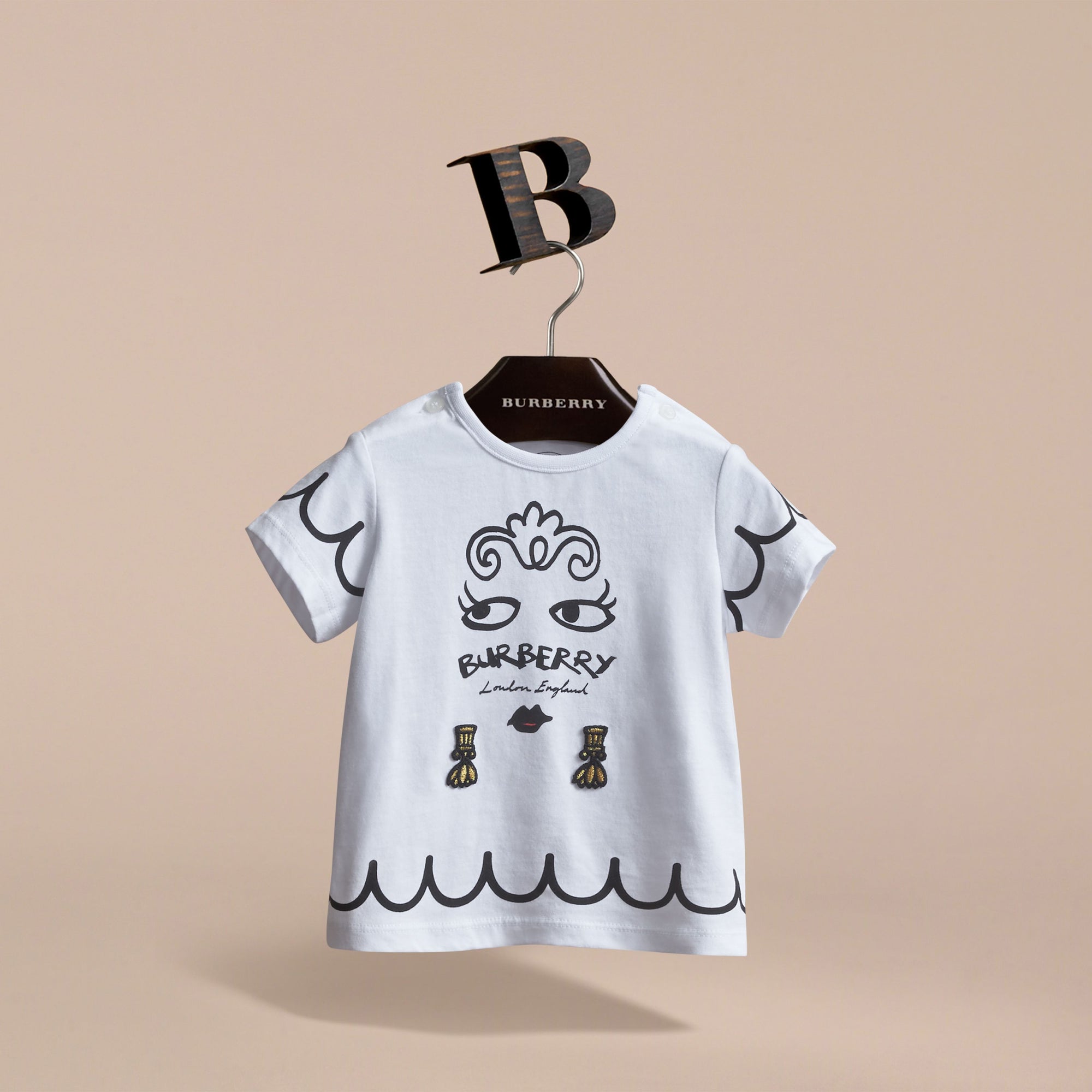 WHITE T-shirt en coton avec imprimé Lady