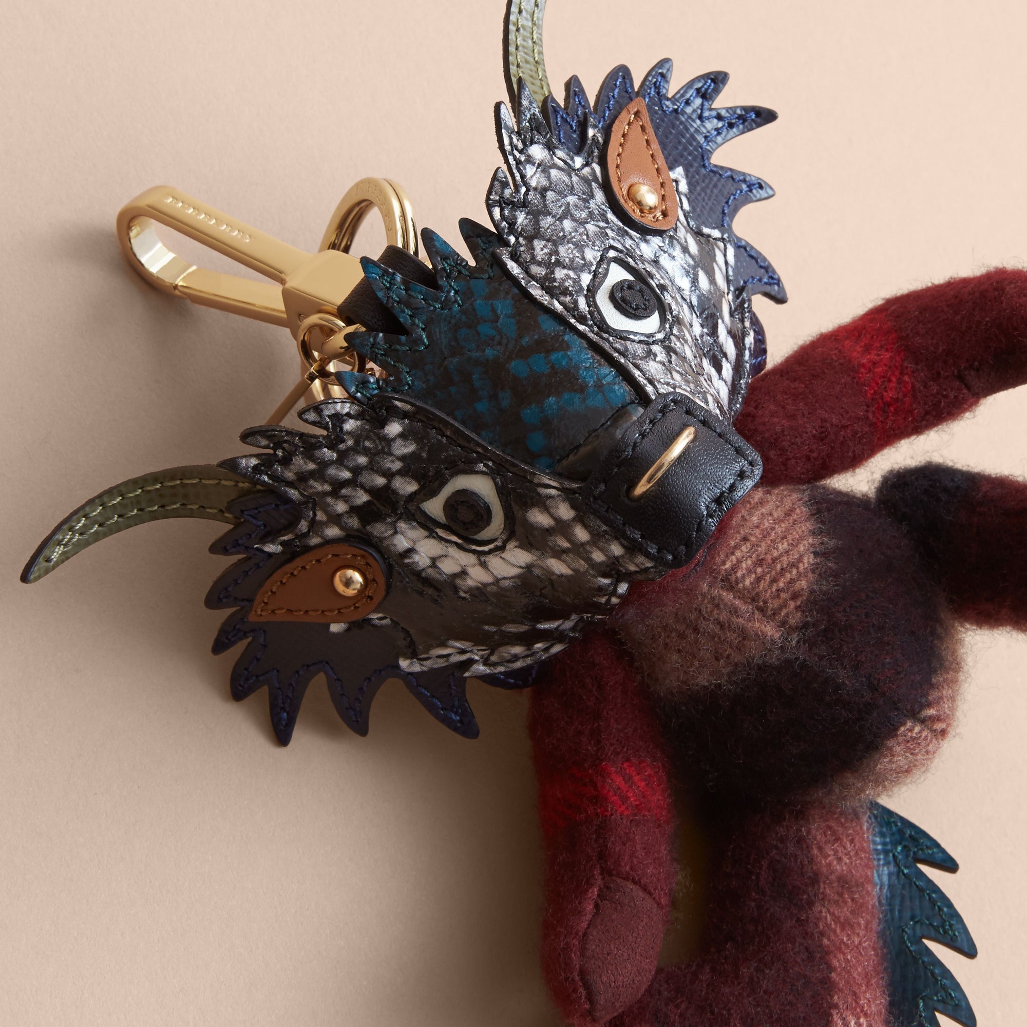 CLARET Porte-clés Thomas bear en cachemire check avec détail Bestiaire