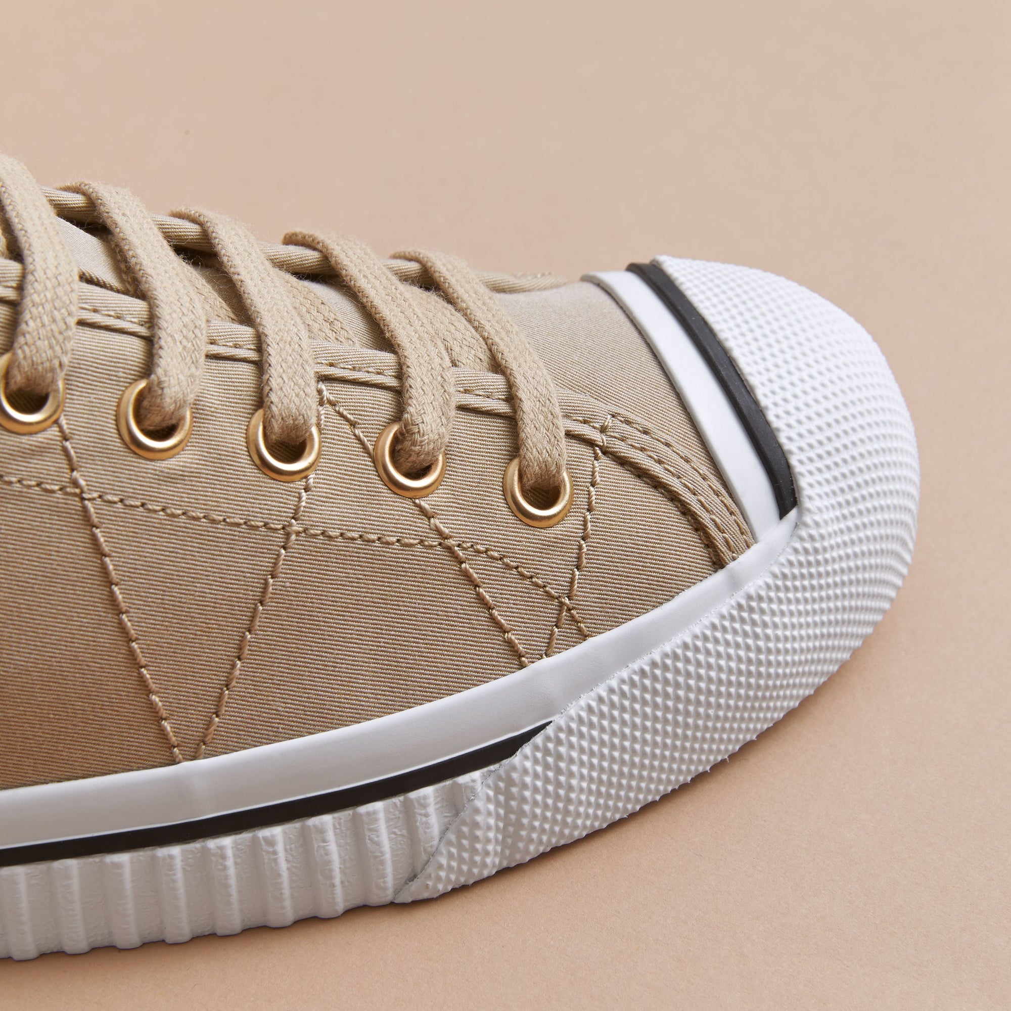 HONEY Sneakers en gabardine de coton avec surpiqûres