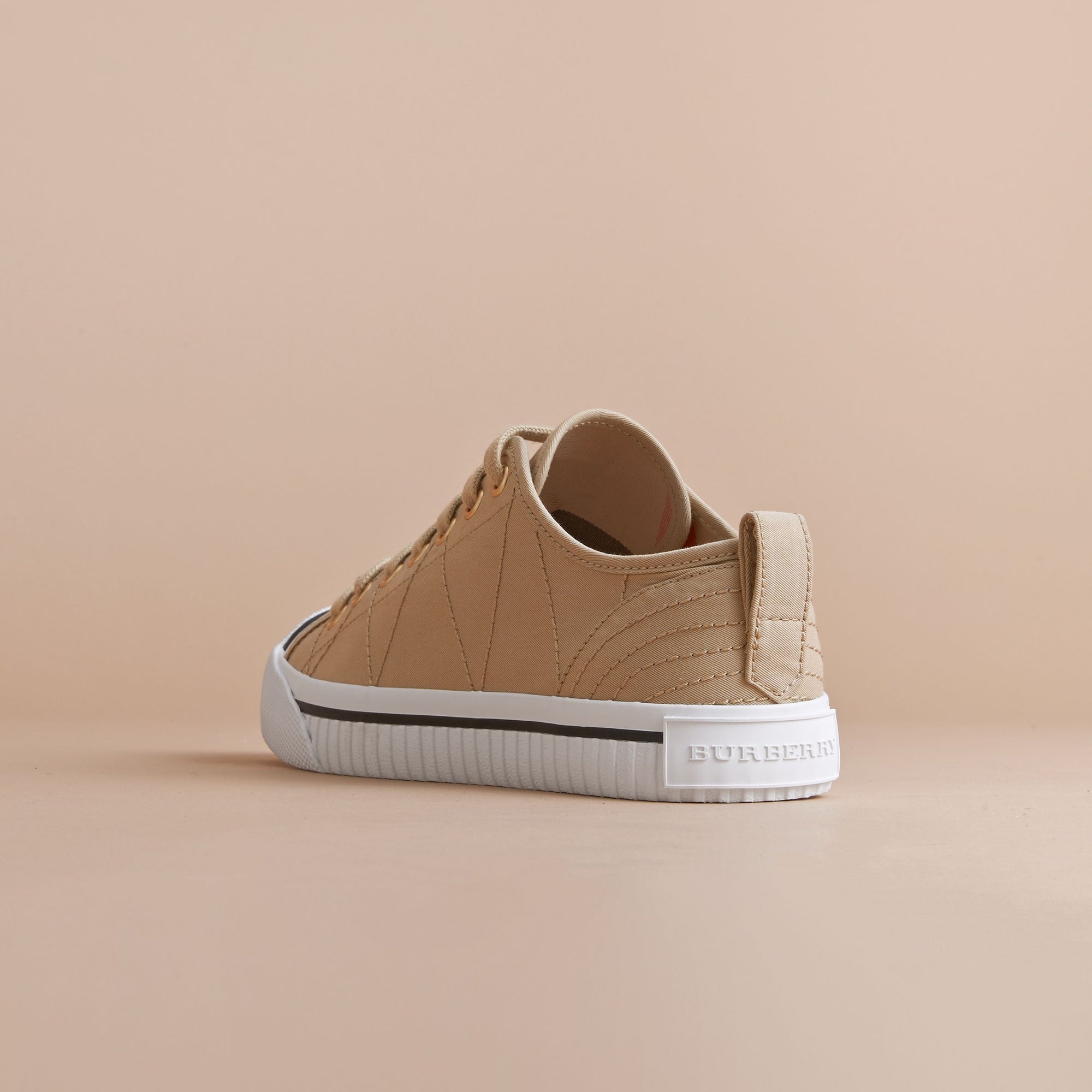 HONEY Sneakers en gabardine de coton avec surpiqûres