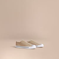 HONEY Sneakers en gabardine de coton avec surpiqûres