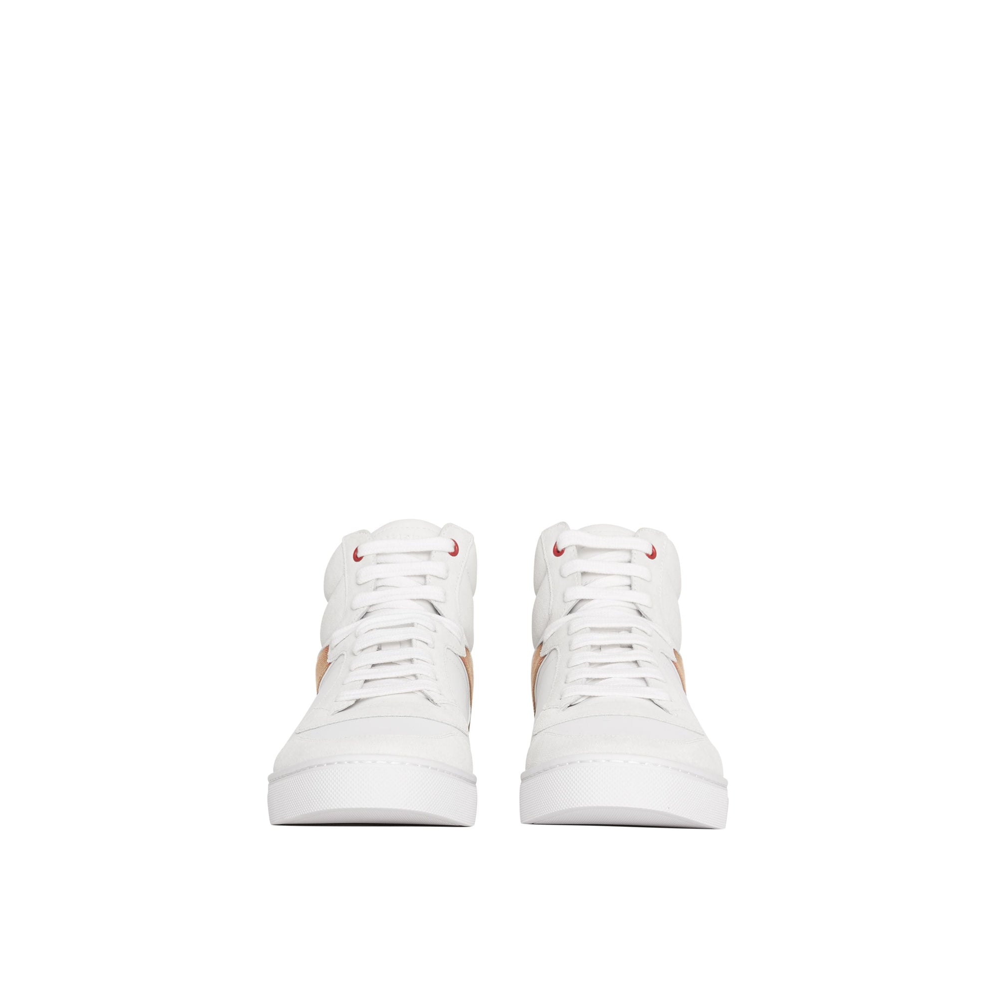 OPTIC WHITE Sneakers montantes en cuir et tissu House check