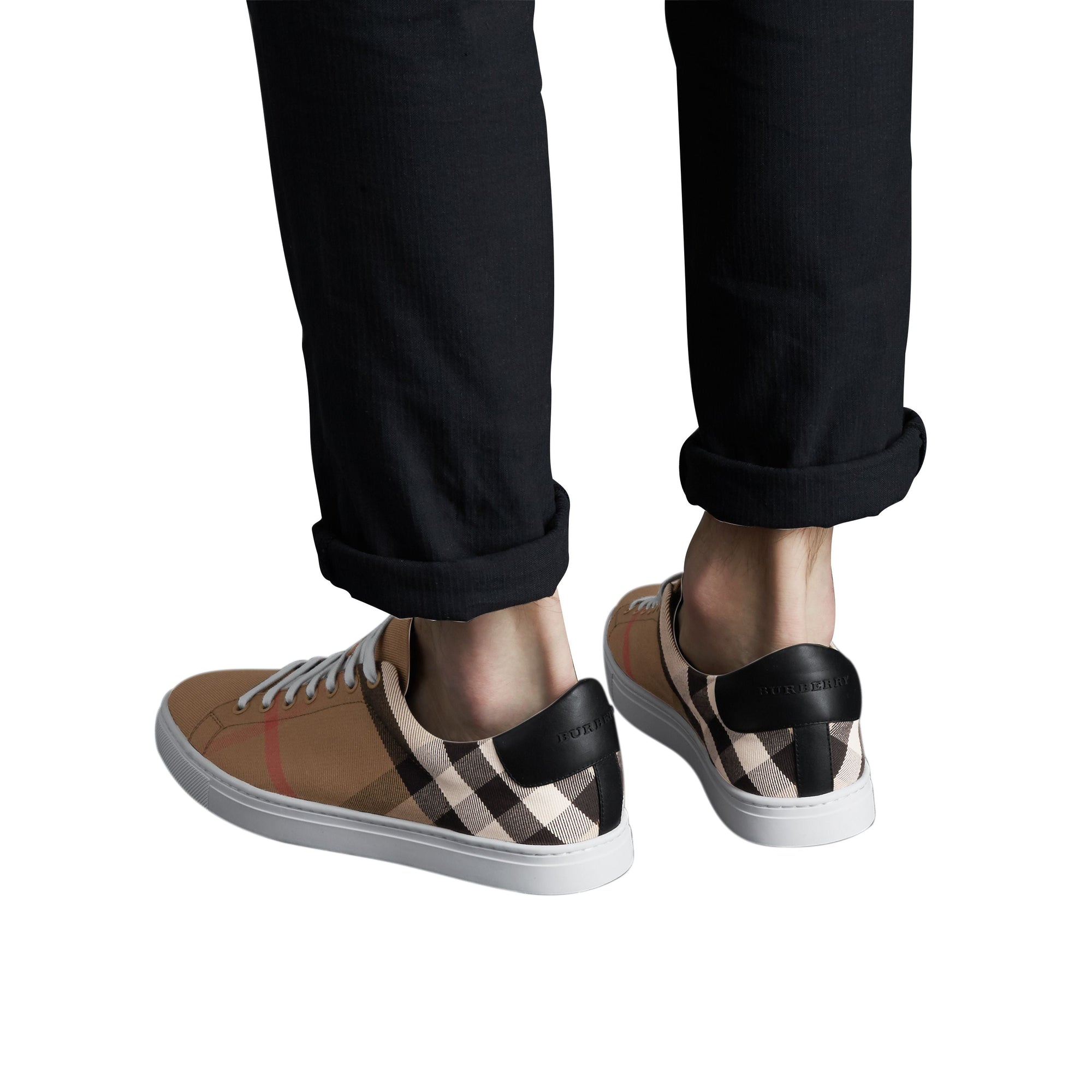 HC/BLACK Sneakers en coton House check et cuir